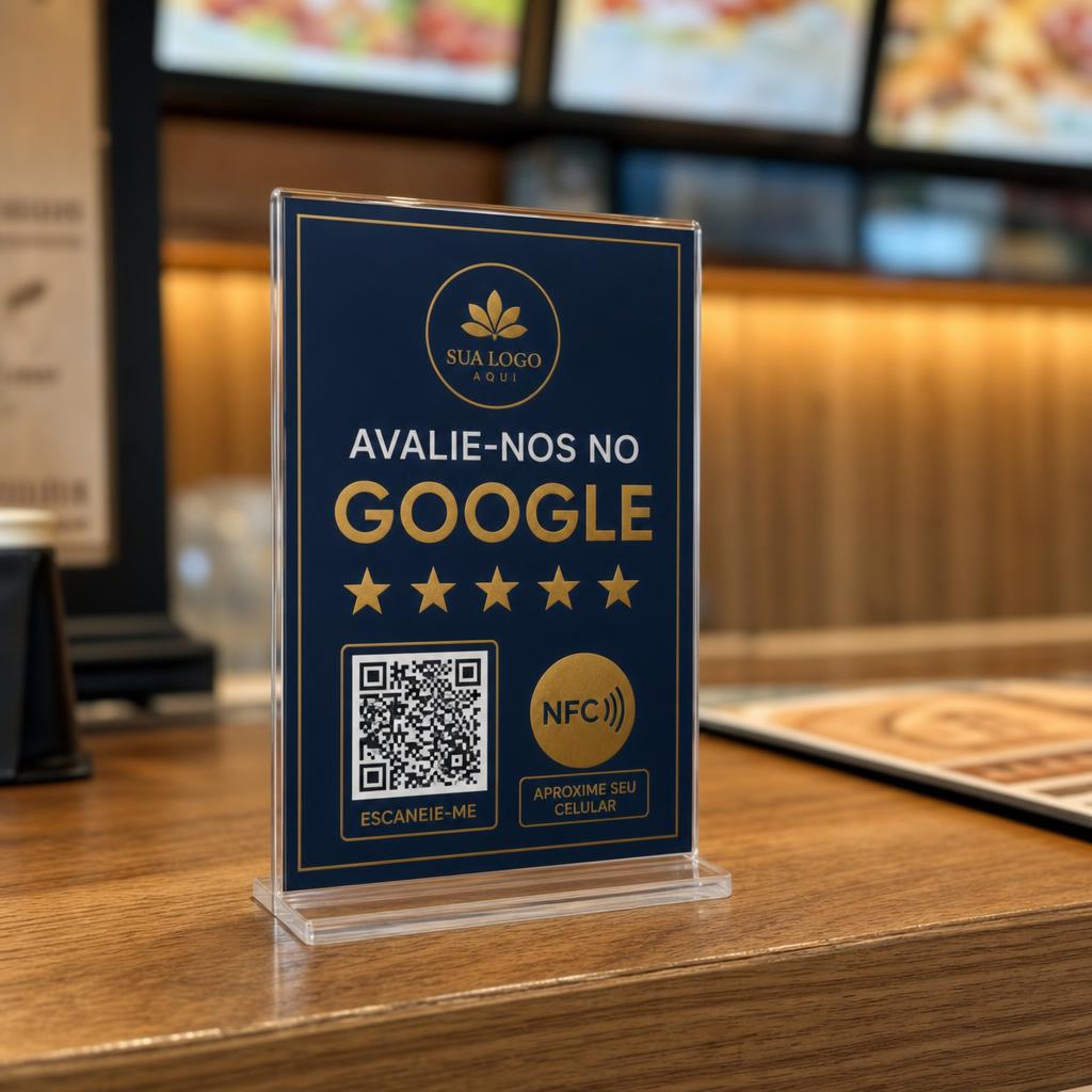 Cartão de avaliação do Google Escaneou